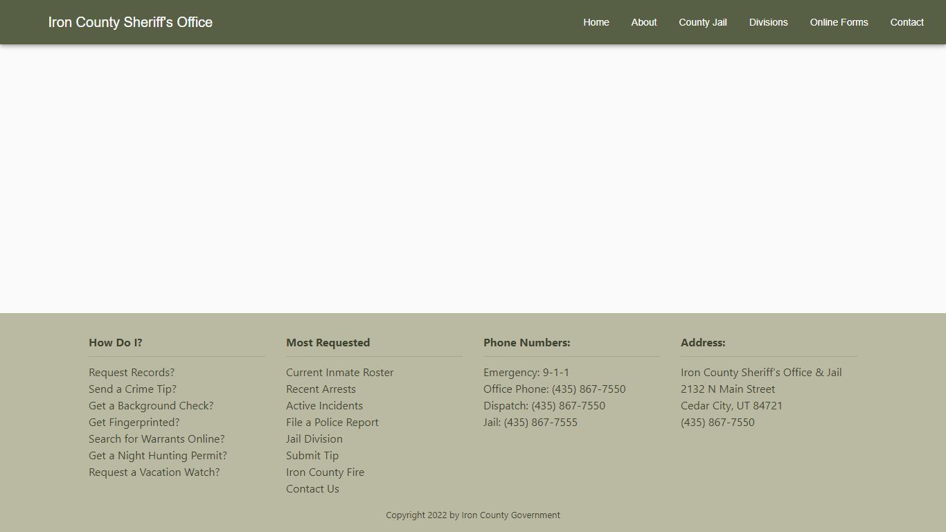 Inmate Bookings - Iron County Sheriff's Office